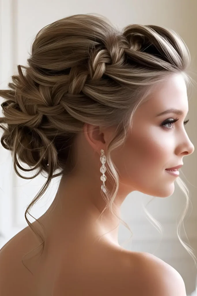 15 Beautiful Hairstyles With Baby Braids Messy Baby Braid Updo  