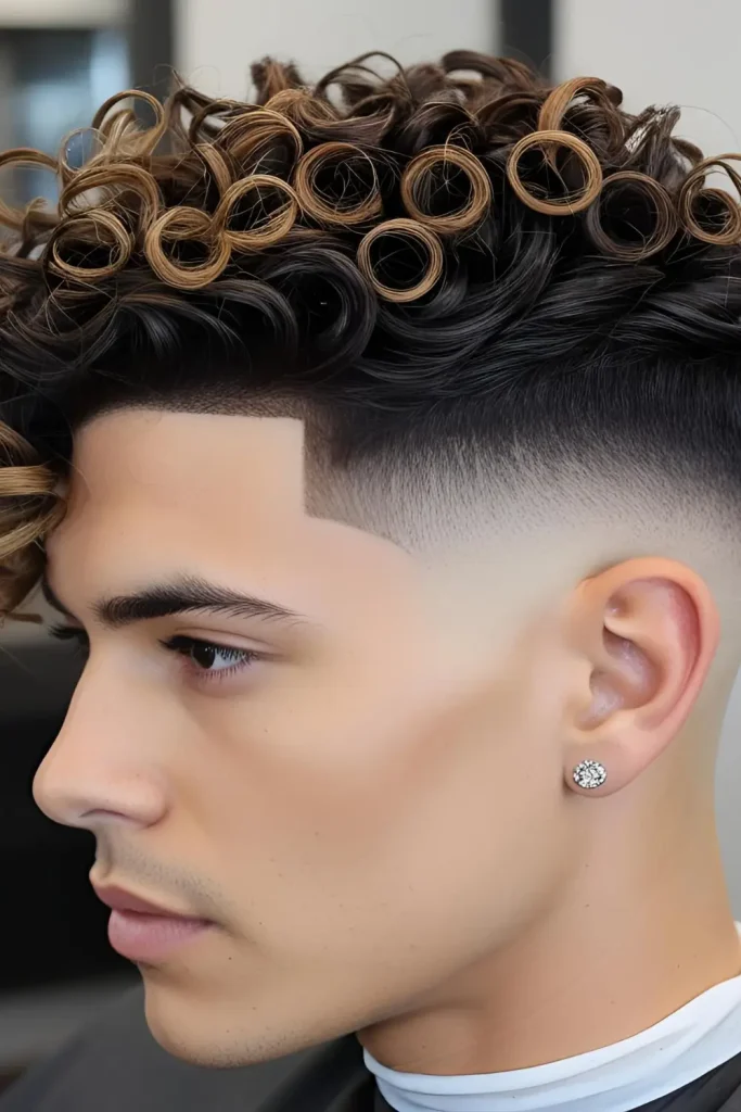 15 Edgy Faded Mullet Hairstyles for Men Curly Faded Mullet)