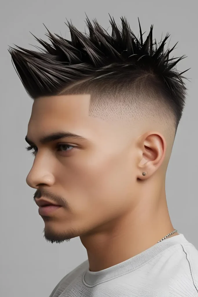 15 Edgy Faded Mullet Hairstyles for Men ( Spiky Top Faded Mullet