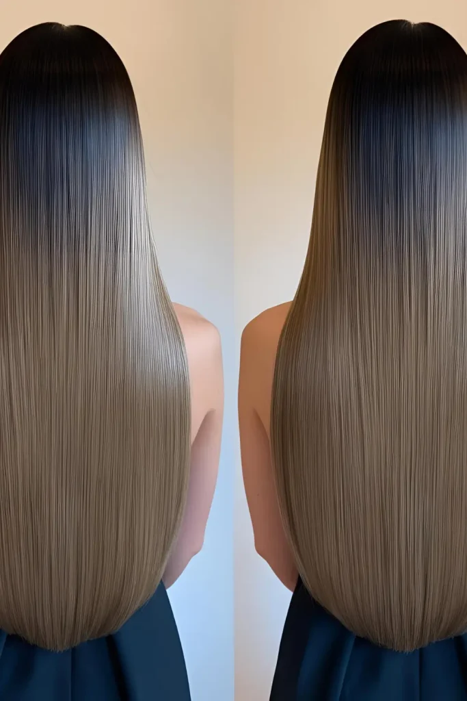 15 Hairstyles for Oval-Shaped Face Sleek straight hair