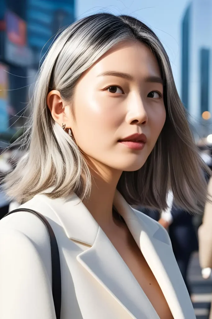 15 Shining Hairstyles With Silver Highlights Ash Blonde with Silver Streaks