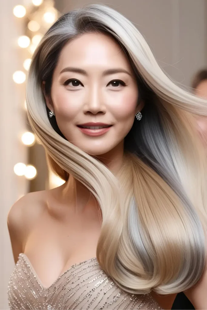 15 Shining Hairstyles With Silver Highlights  Champagne Silver Blend