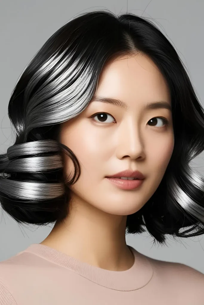15 Shining Hairstyles With Silver Highlights   Frosted Silver Tips