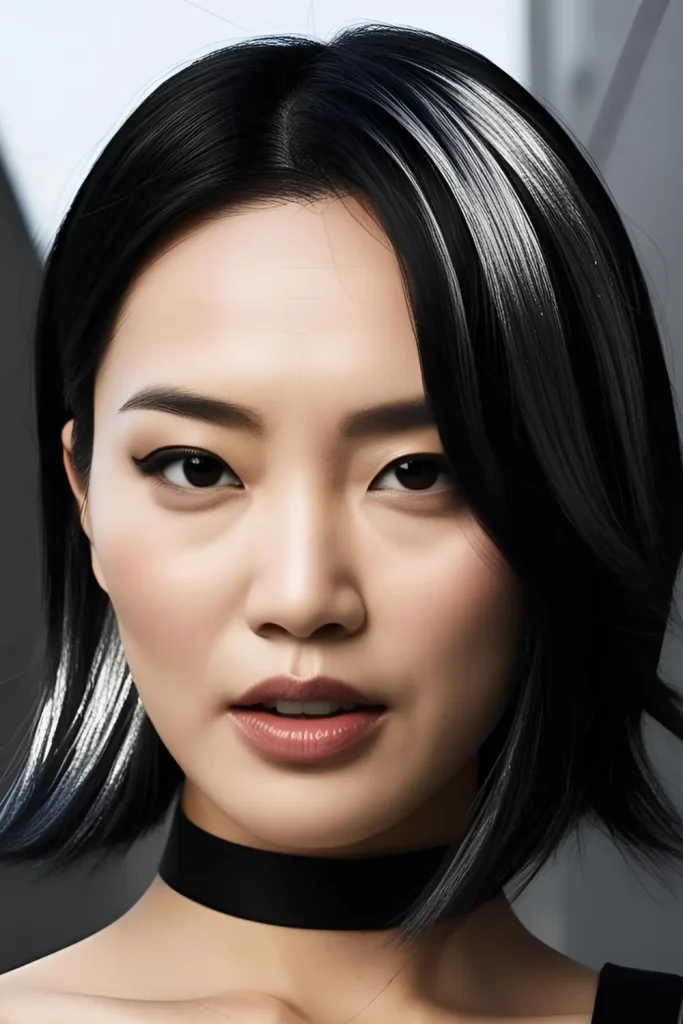 15 Shining Hairstyles With Silver Highlights   Gunmetal Silver Highlights on Black Hair