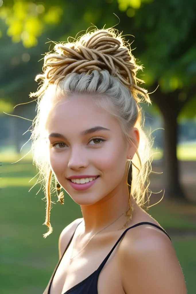 15 Stylish Hairstyles With Dyed Locs  Blonde Locs
