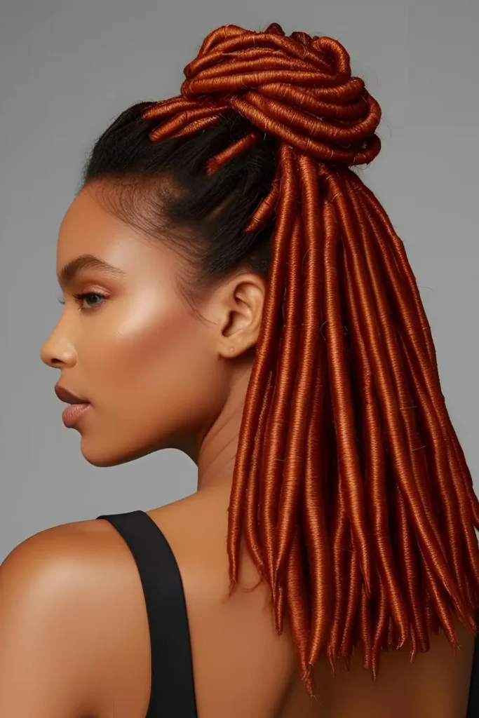 15 Stylish Hairstyles With Dyed Locs  Copper Locs