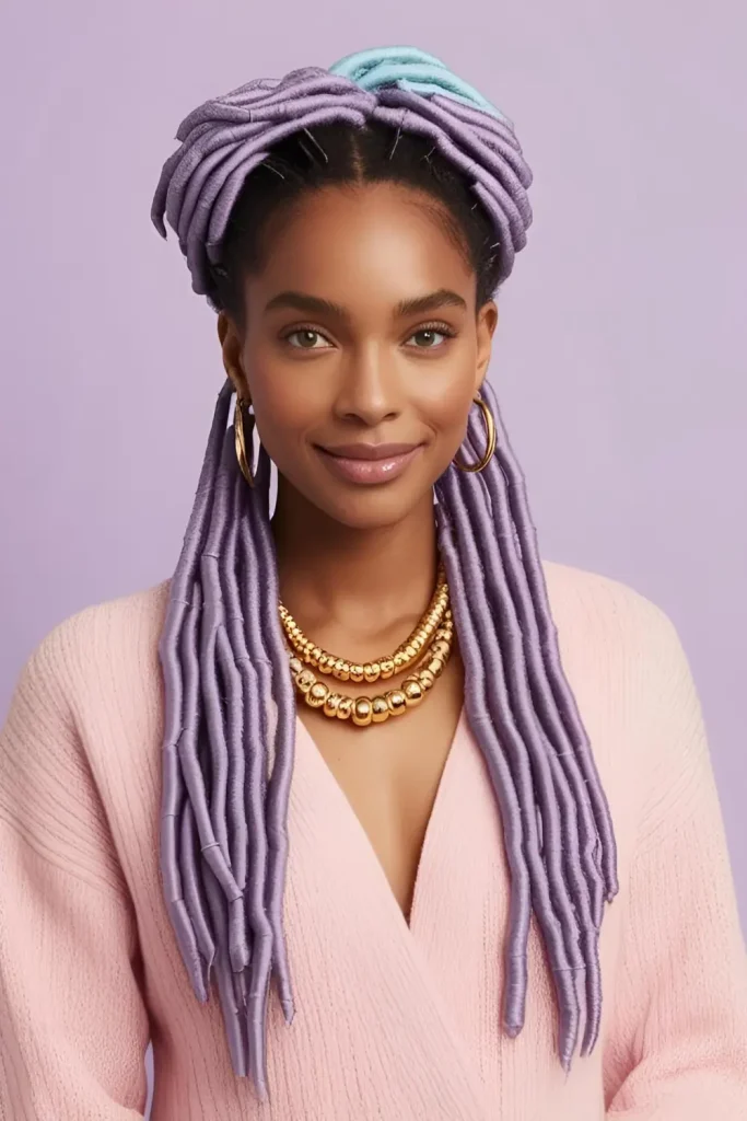 15 Stylish Hairstyles With Dyed Locs  Pastel Colored Locs