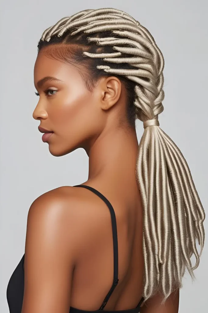 15 Stylish Hairstyles With Dyed Locs Platinum Blonde Locs
