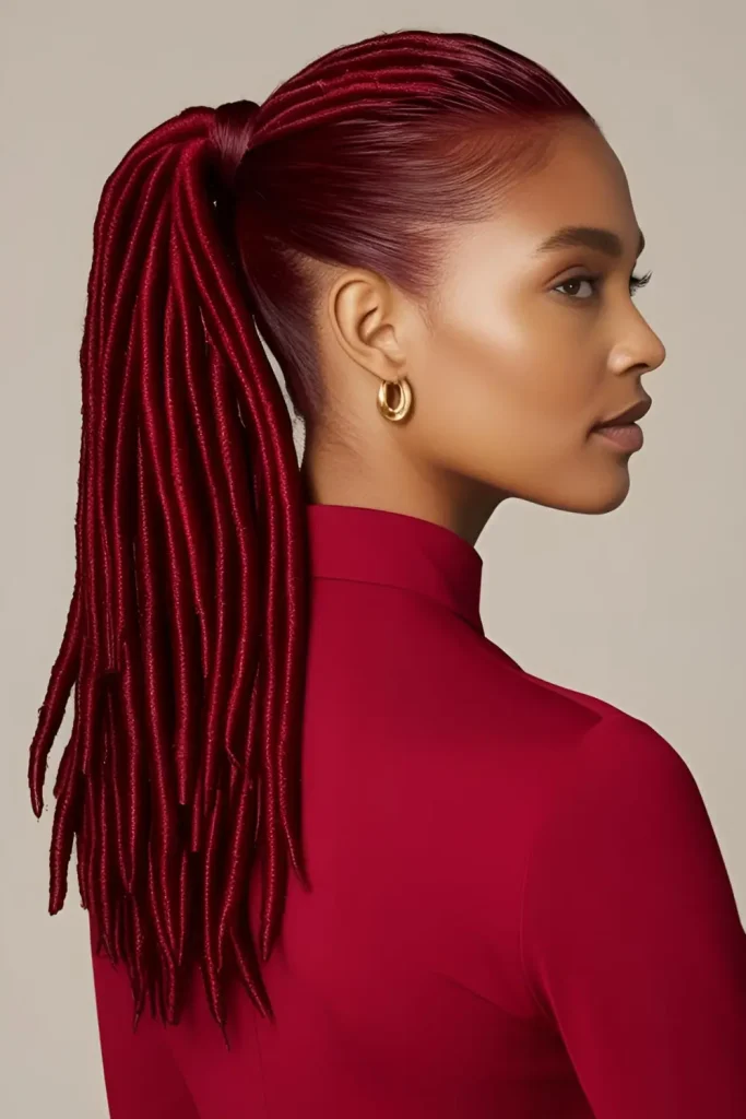 15 Stylish Hairstyles With Dyed Locs  Red Locs