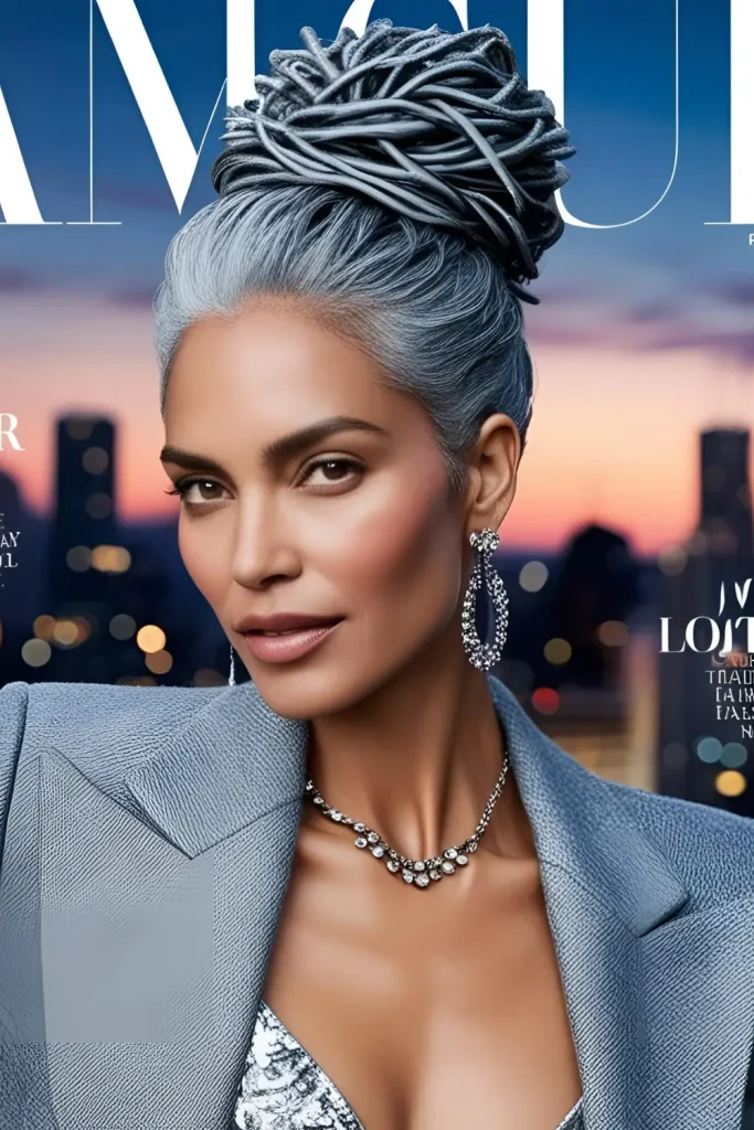15 Stylish Hairstyles With Dyed Locs  Silver Grey Locs