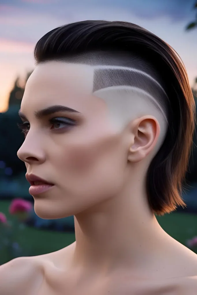 20 Edgy Side-Shaved Hairstyles to Stand Out! ( Half-up, half-down with a side shave
