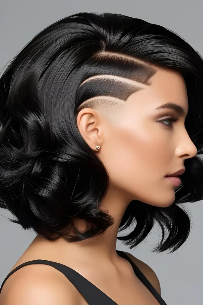 20 Edgy Side-Shaved Hairstyles to Stand Out! Shaved side with voluminous waves