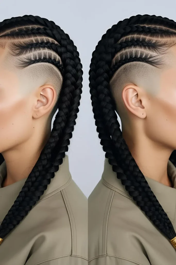 20 Edgy Side-Shaved Hairstyles to Stand Out! ( Side shave with long braids