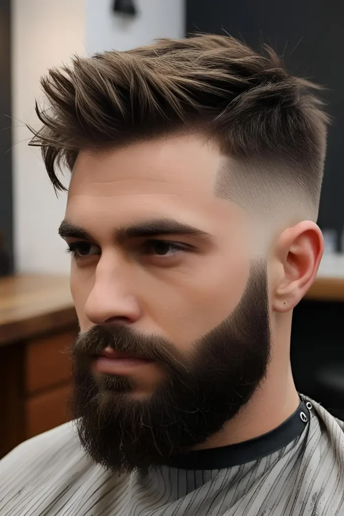 20 Stylish Men’s Wolf Cut Ideas  Messy Wolf Cut with Beard)