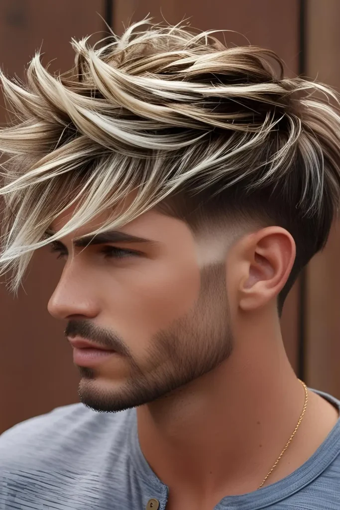 20 Stylish Men’s Wolf Cut Ideas  Textured Wolf Cut with Highlights