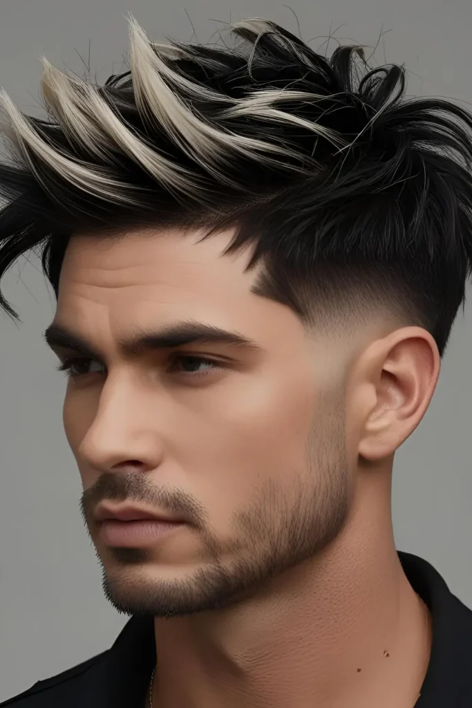 20 Stylish Men’s Wolf Cut Ideas  Wolf Cut with Bleached Tips 