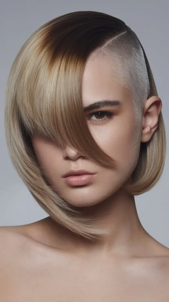  Asymmetrical Undercut Bob