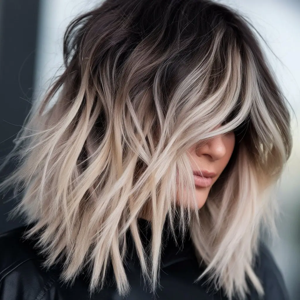 Blonde Balayage with Long Shag Cut