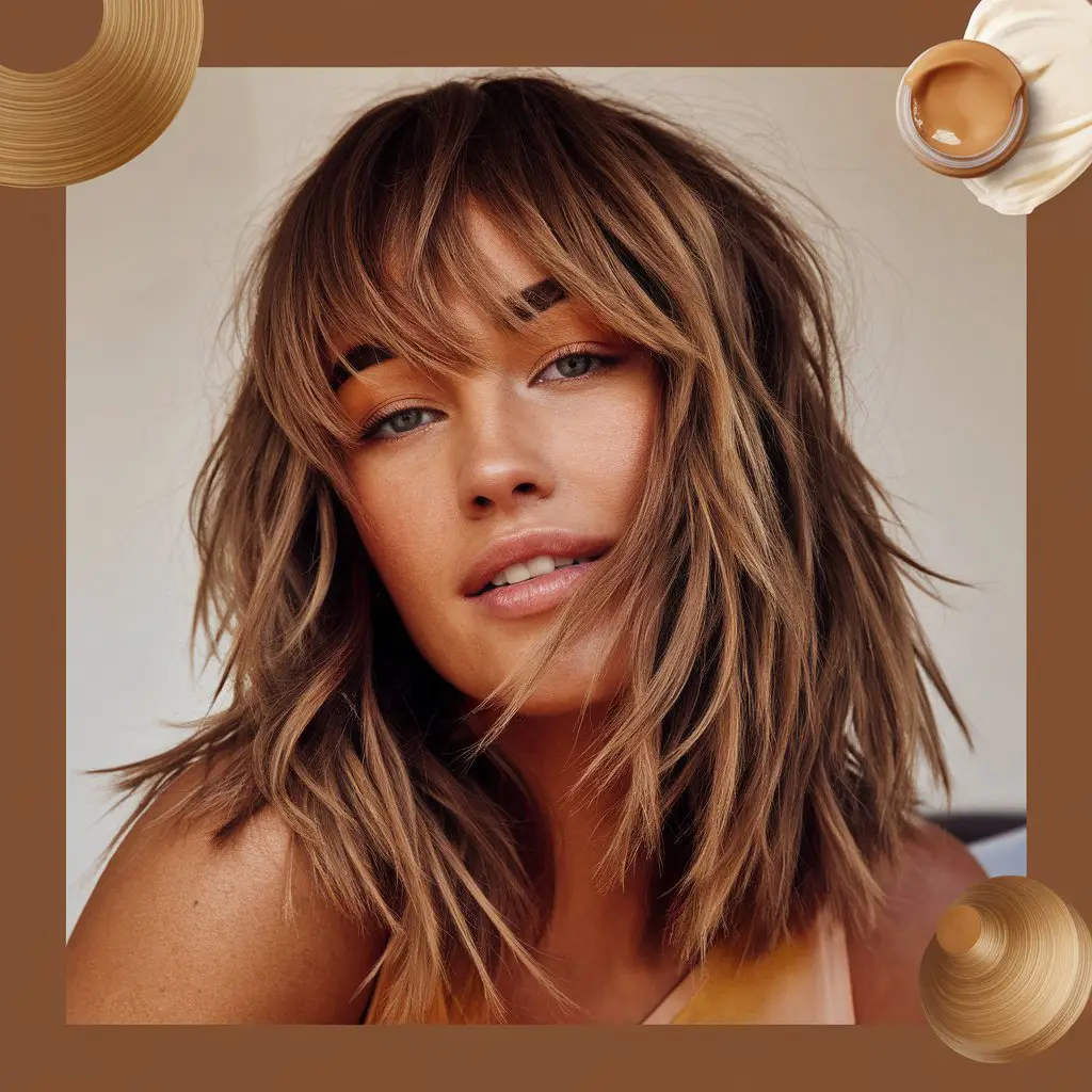 Caramel Brown with Wispy Bangs