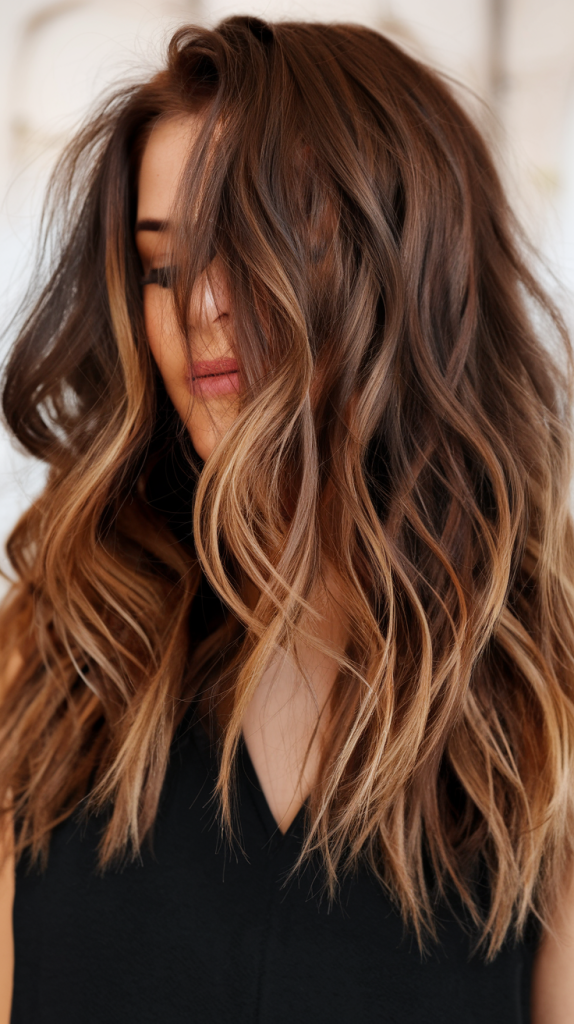Chocolate Brown with Caramel Balayage