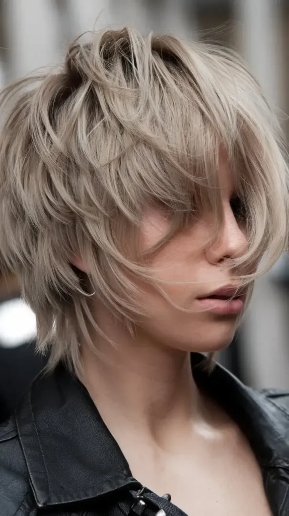 Razor-Cut Shaggy Lob – Sharp & Modern