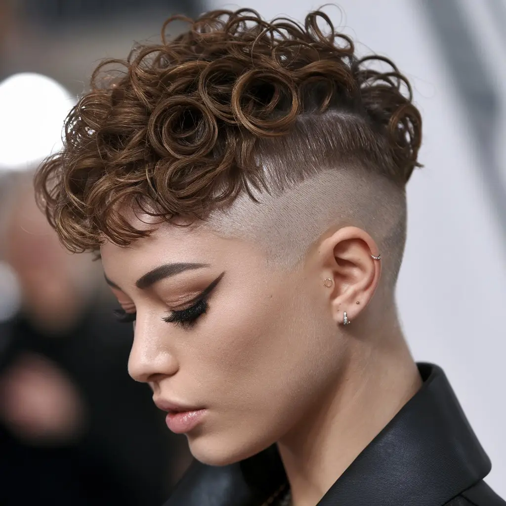 Curly Pixie with Undercut