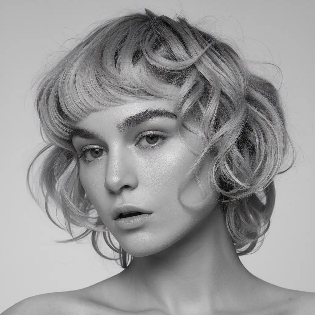 Curly Pixie with a Bold Bang