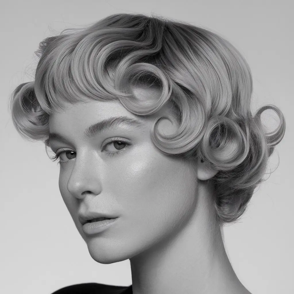 Curly Pixie with a Curved Shape