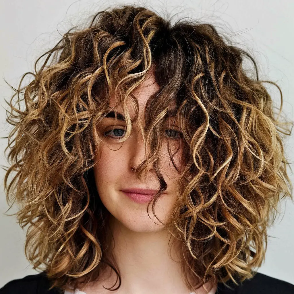 Curly Shag with Long Layers