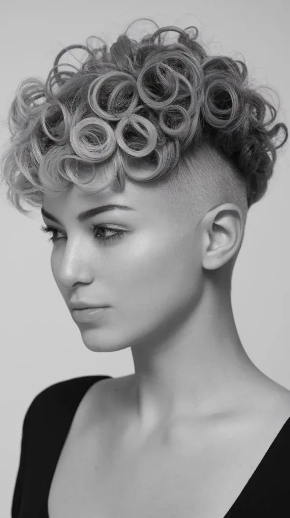 Curly Undercut Bob