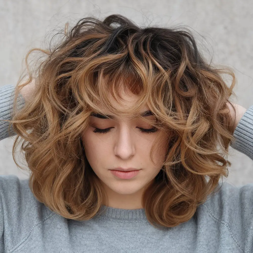 Curly Wolf Cut with Defined Curls