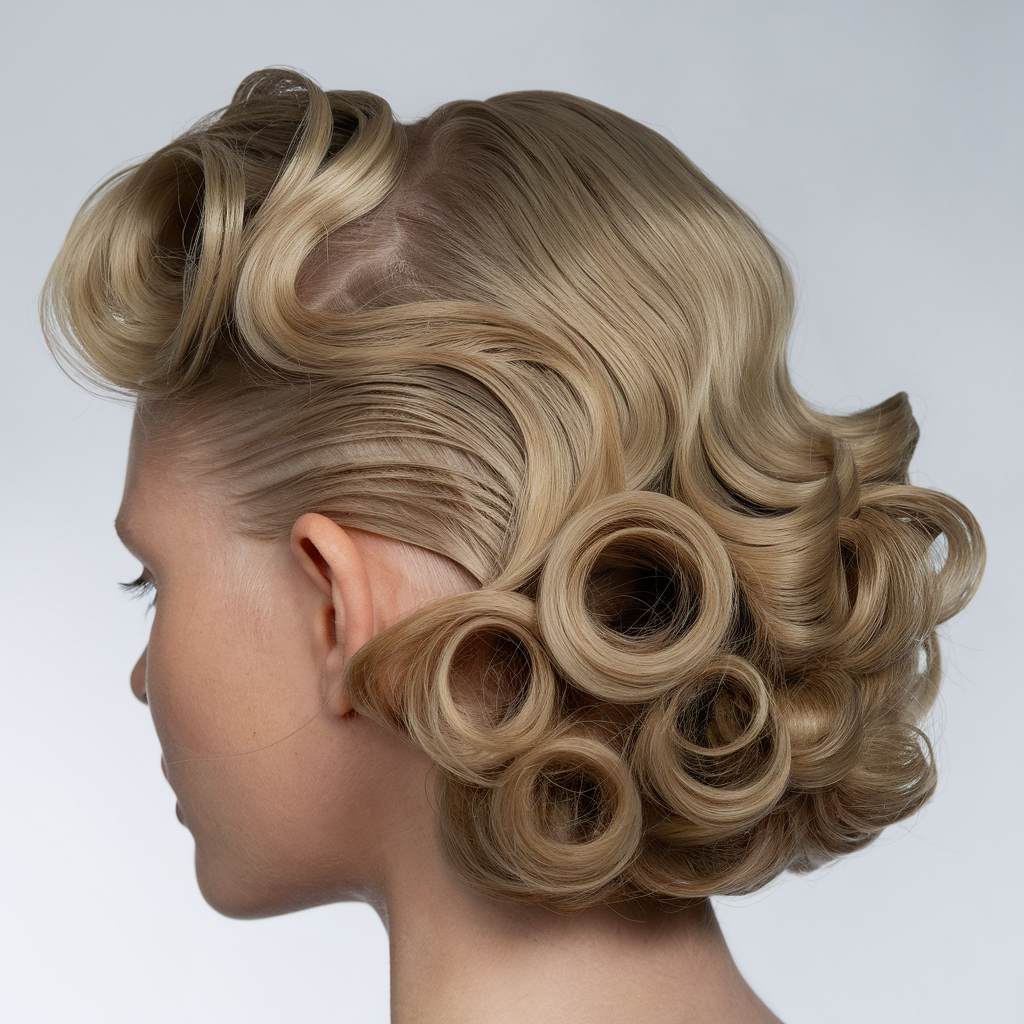 Curly Wolf Cut with Slicked Back Curls