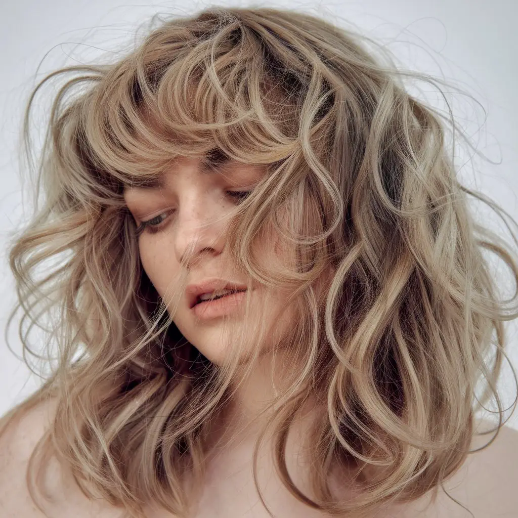 Curly Wolf Cut with Soft Curls