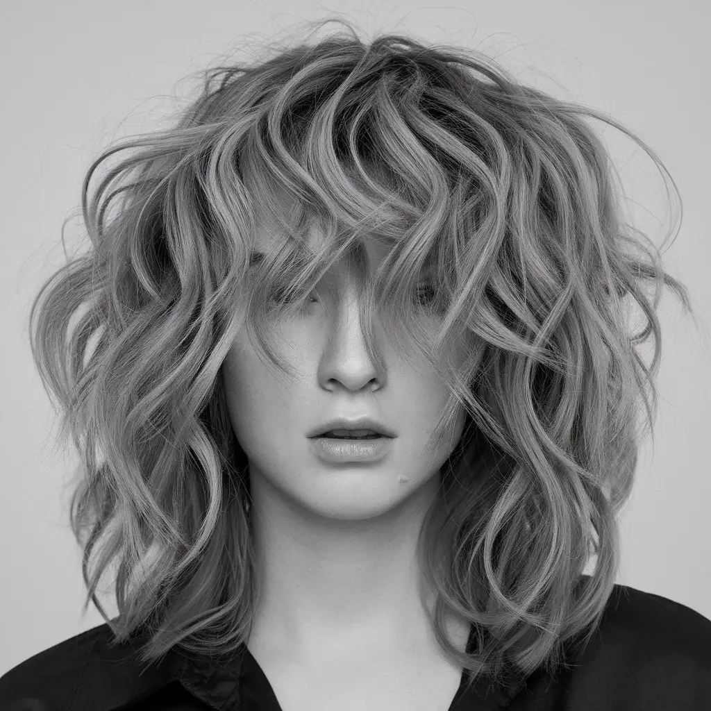 Curly Wolf Cut with Volume