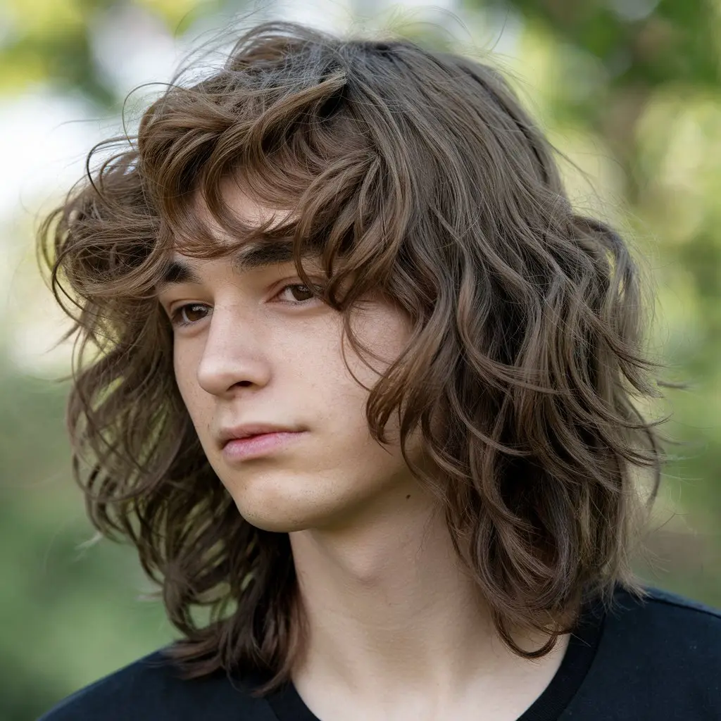 Curly Wolf Cut with Waves