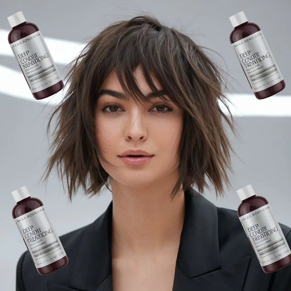 Dark Brown with Tousled Shag and Fringe