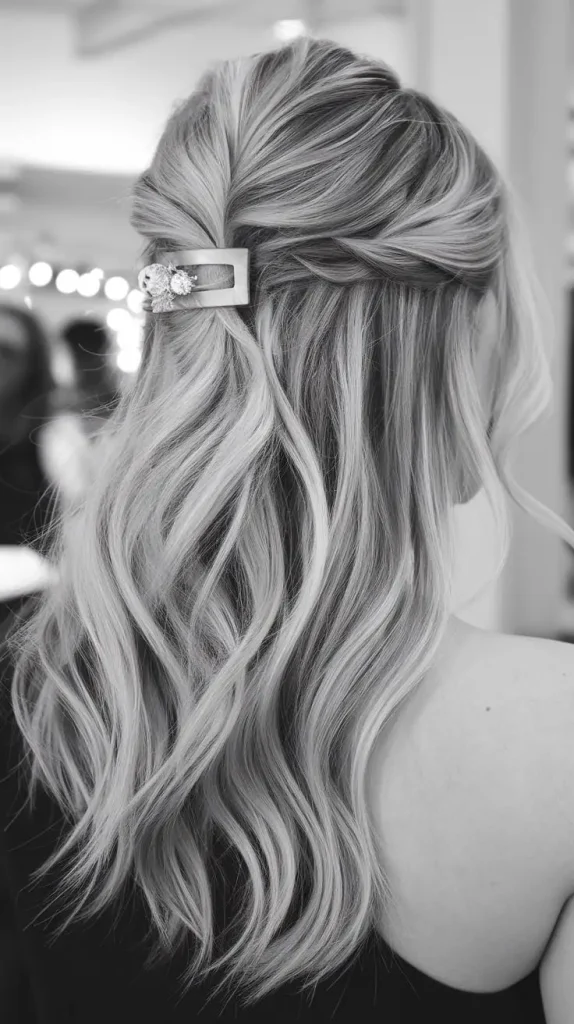Half-Up, Half-Down With Loose Waves