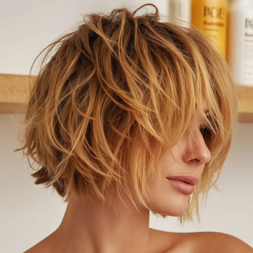 Honey Blonde with Tousled Layers