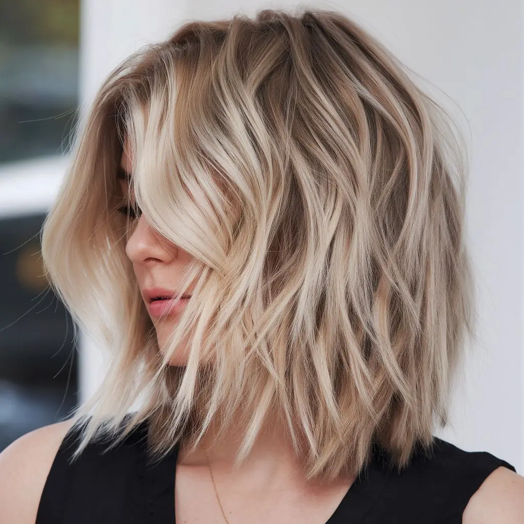 Layered Kitty Cut with Balayage