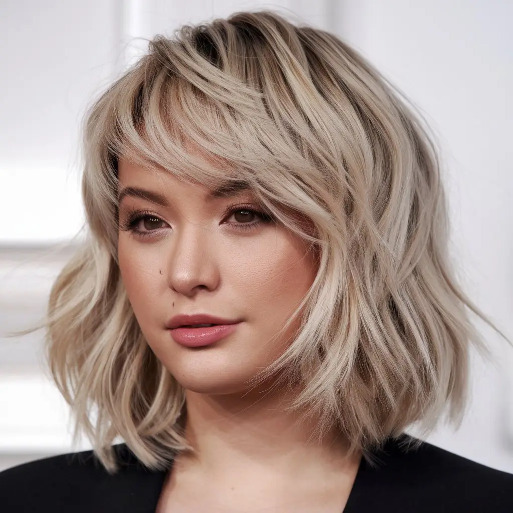 Layered Kitty Cut with Side Bangs