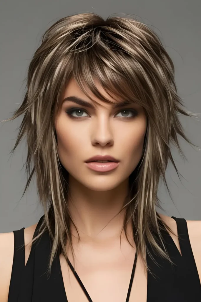 Long Wolf Cuts with Curtain Bangs