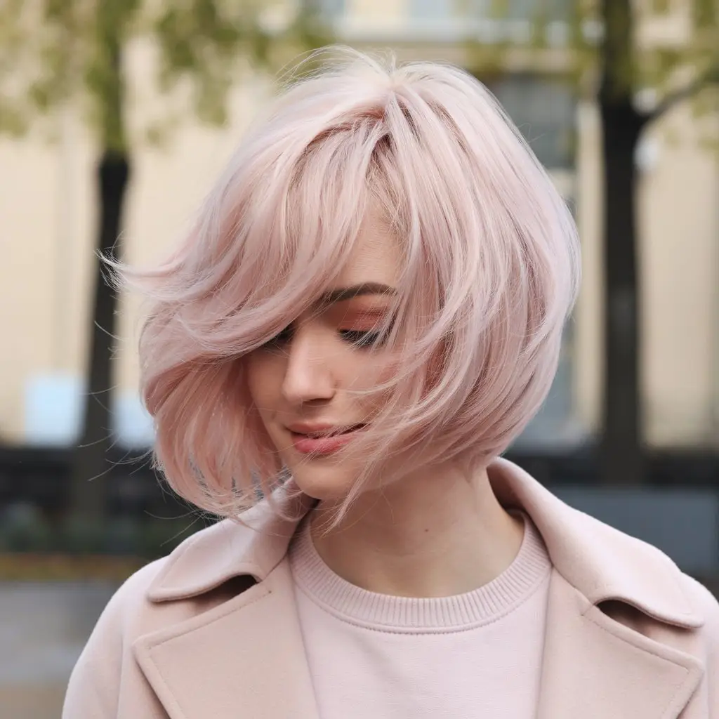 Pastel Pink with Soft Waves