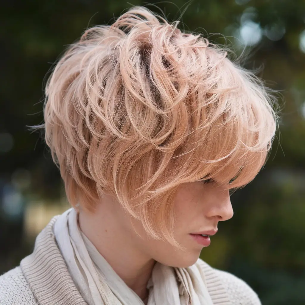 Peachy Blonde with Textured Layers