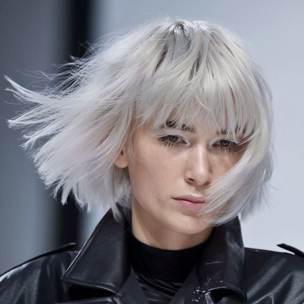 Platinum Blonde with Textured Shag