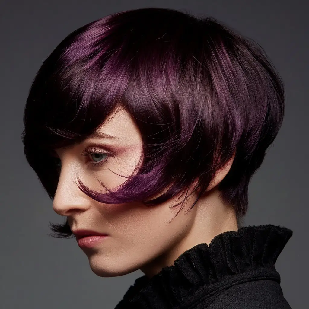 Plum Purple with Feathered Layers