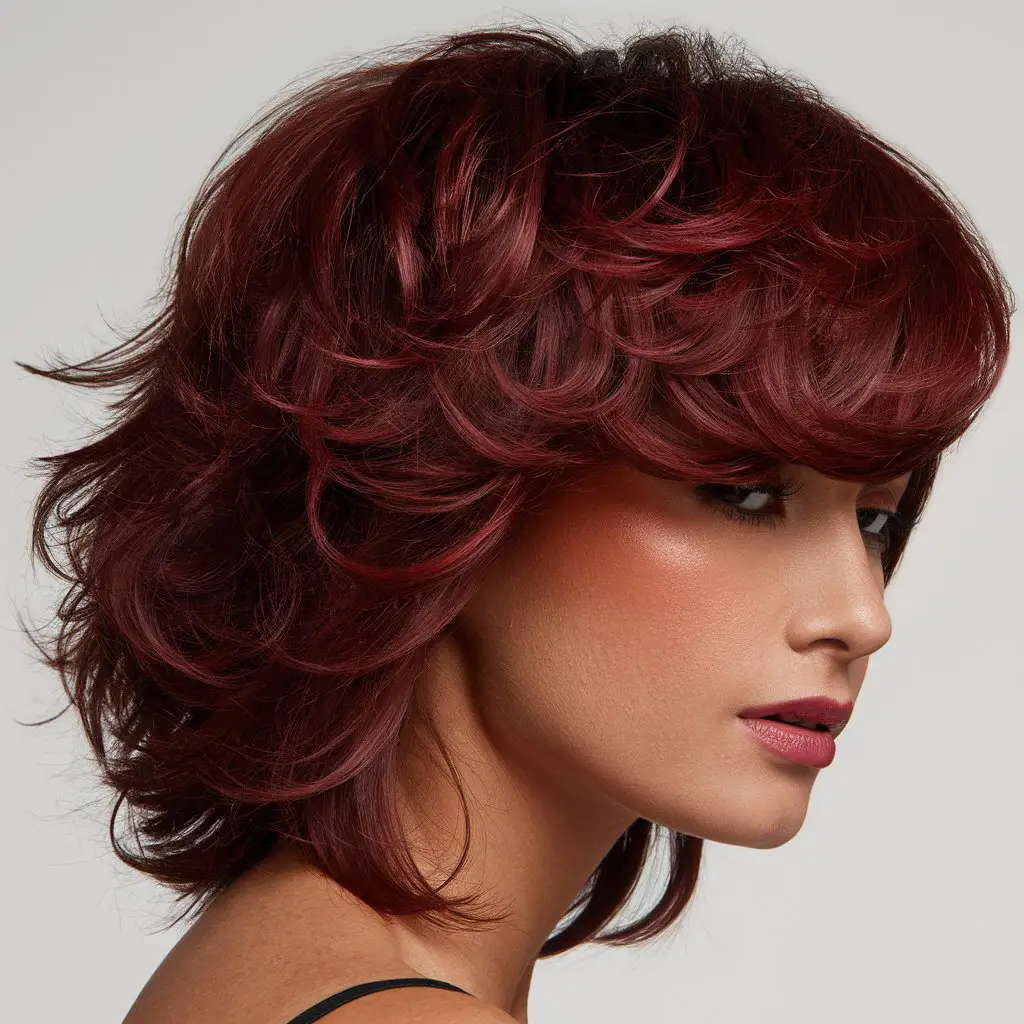 Rich Burgundy Long Shag