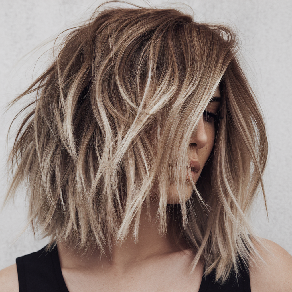 Shag with Side Part and Loose Waves