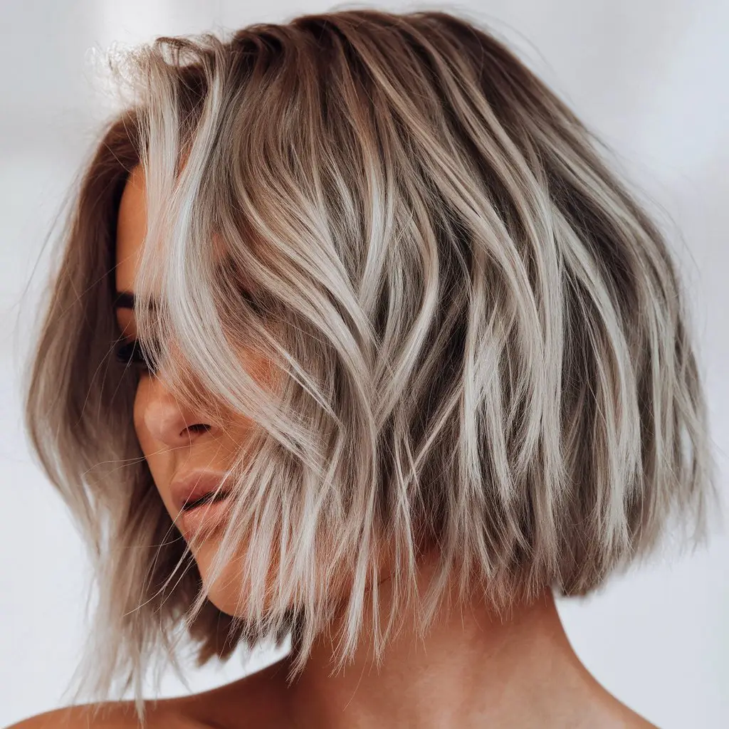 Shaggy Bob with Tousled Waves