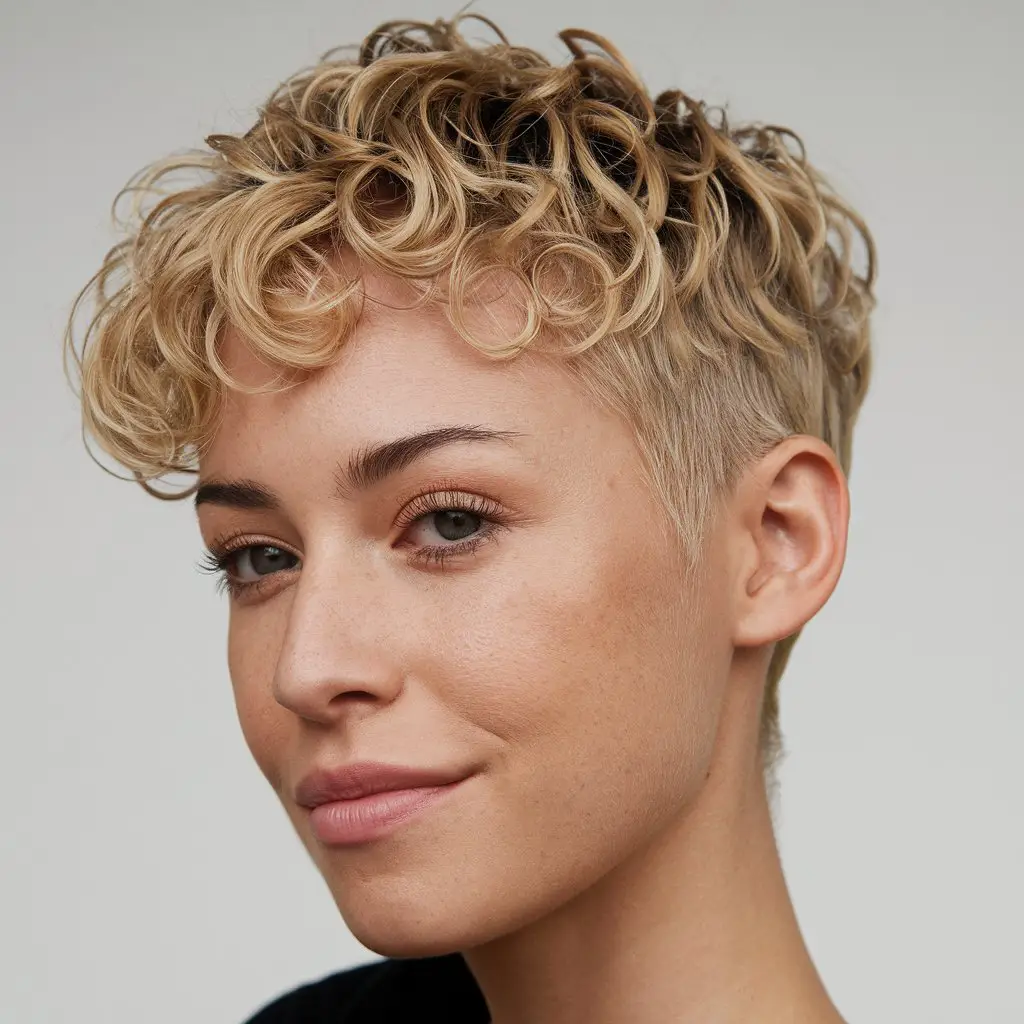 Short Curly Pixie Cut
