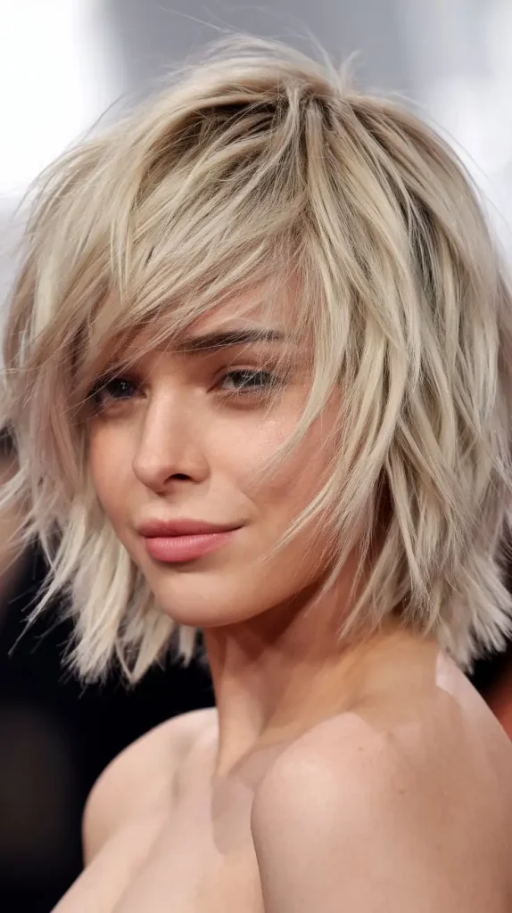 Short Messy Shag with Side Bangs – Playful & Youthful